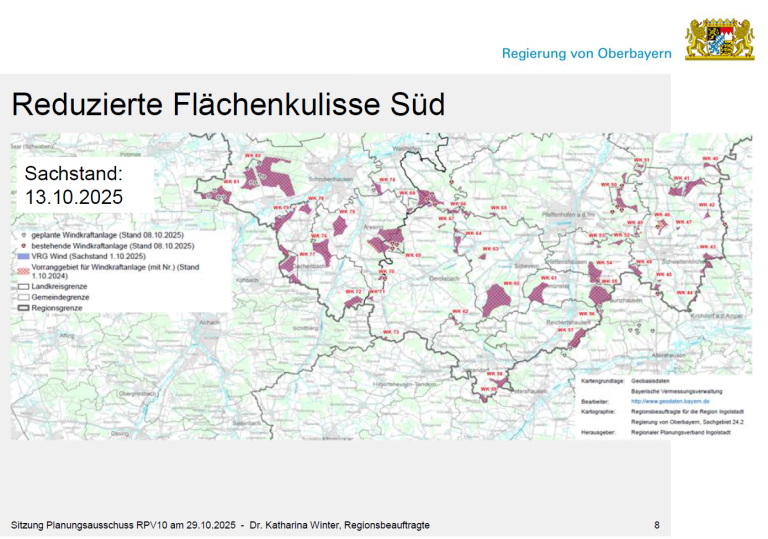 Windkraft - Flächenkulisse Reduziert Süden vom 29.10.2025